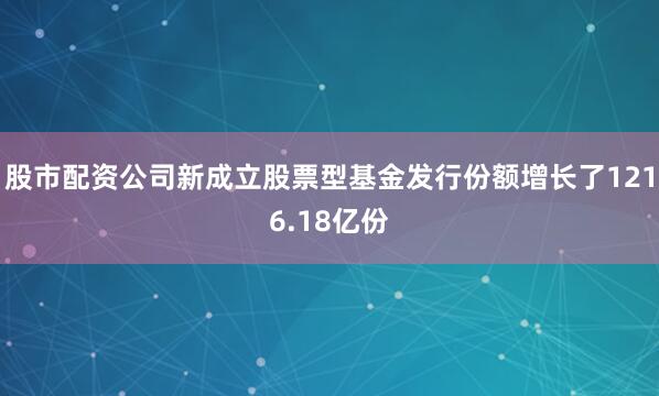 股市配资公司新成立股票型基金发行份额增长了1216.18亿份